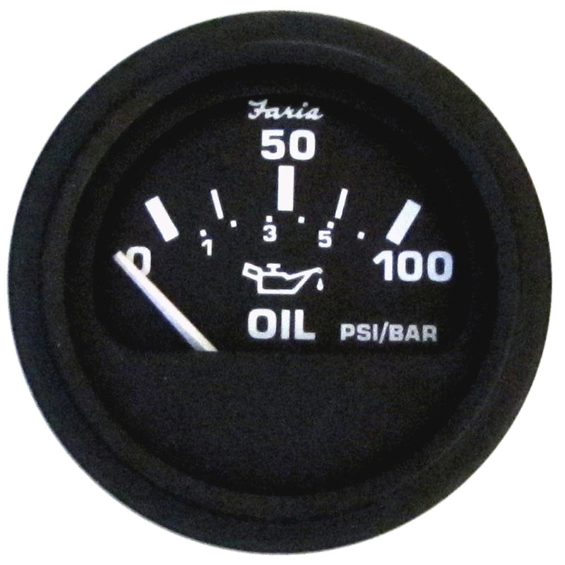 Faria 2" Heavy Duty Oil Pressure Gauge - 80 PSI - Black Dial & SS Bezel