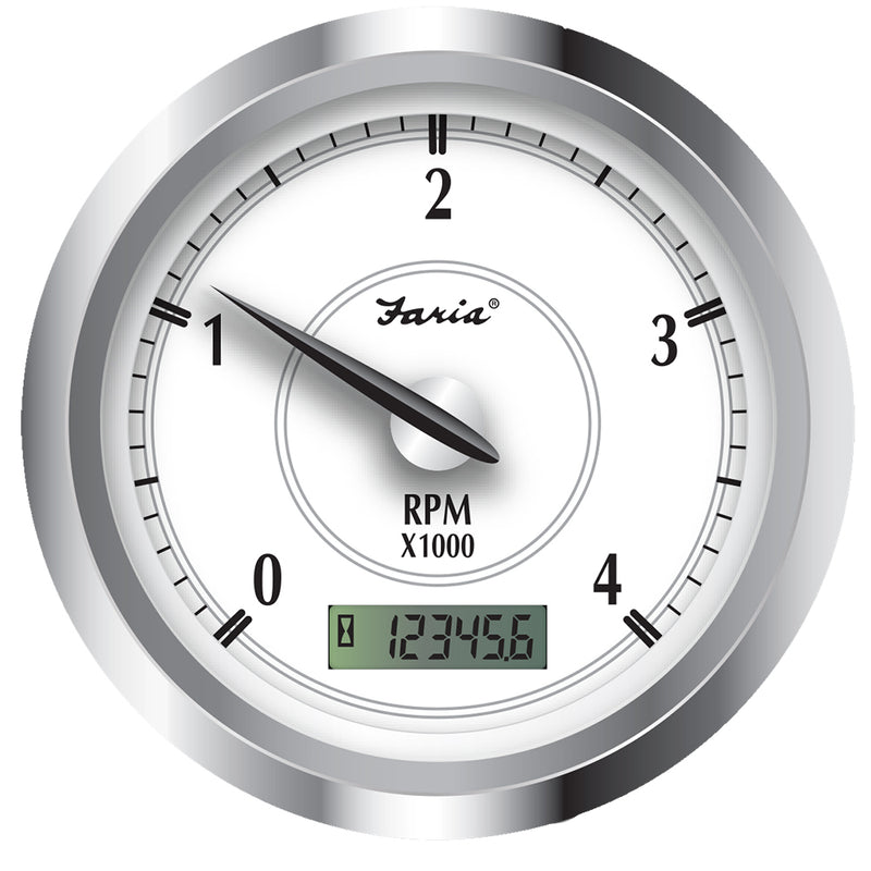 Faria Newport SS 4" Tachometer w-Hourmeter f-Diesel w-Magnetic Pick-Up - 4000 RPM