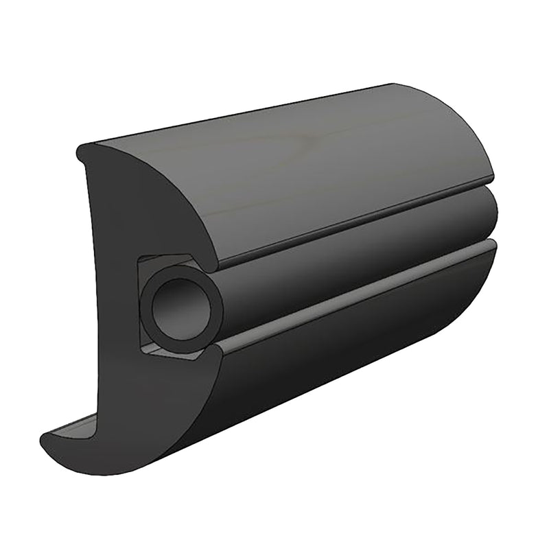 TACO Flexible Vinyl Black Rub Rail 1-1-16" x 1-7-8" 50'L