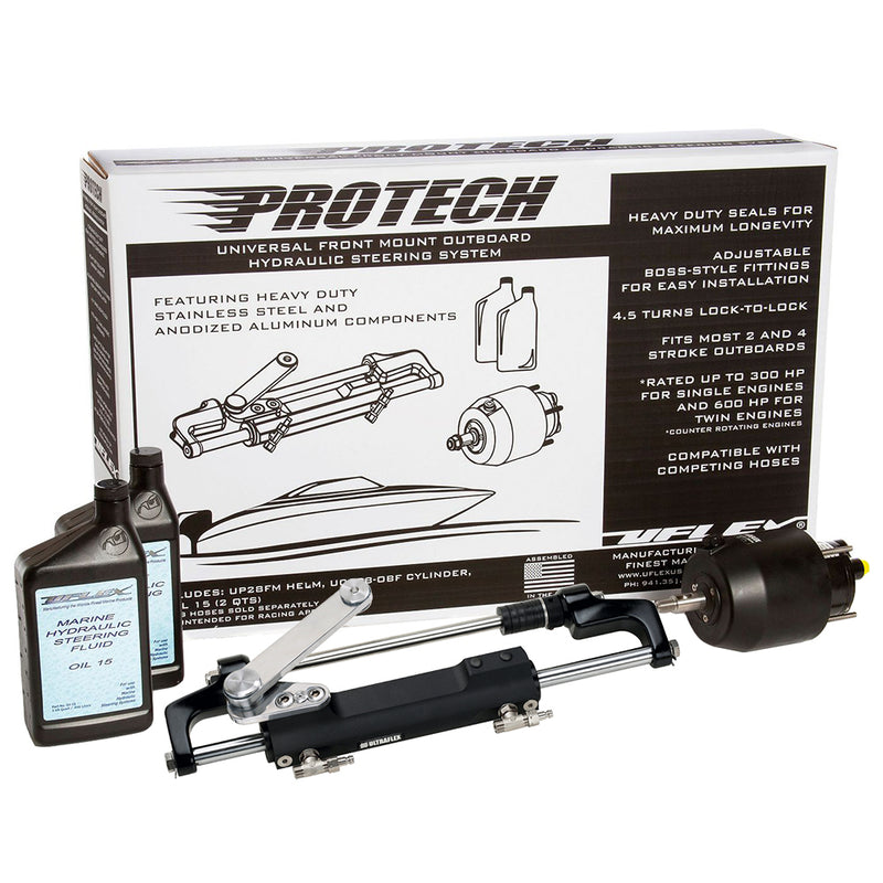 Uflex PROTECH 2.1 Front Mount OB Hydraulic System - Includes UP28 FM Helm Oil & UC128-TS-2 Cylinder - No Hoses