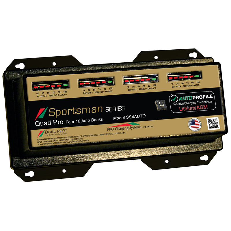 Dual Pro SS4 Auto 40A - 4-Bank Lithium-AGM Battery Charger