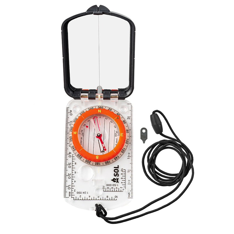 S.O.L. Survive Outdoors Longer Sighting Compass w-Mirror