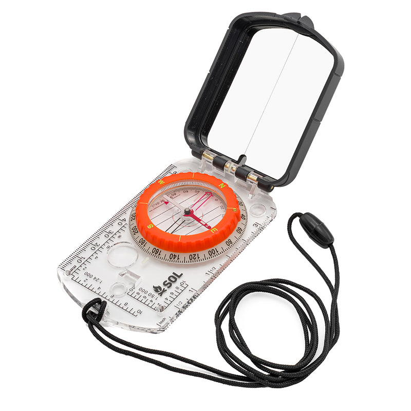 S.O.L. Survive Outdoors Longer Sighting Compass w-Mirror