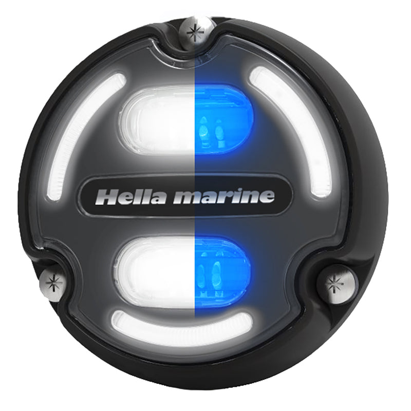 Hella Marine Apelo A2 Blue White Underwater Light - 3000 Lumens - Black Housing - Charcoal Lens w-Edge Light