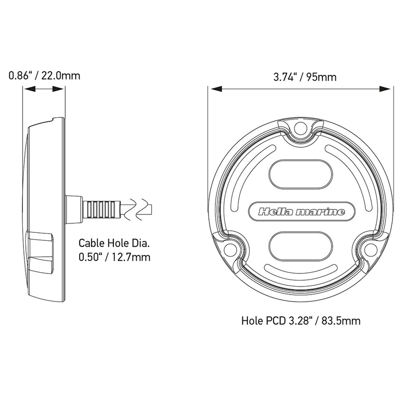 Hella Marine Apelo A2 Blue White Underwater Light - 3000 Lumens - Bronze Housing - White Lens w-Edge Light