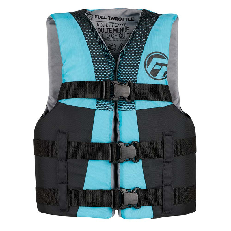 Full Throttle Teen Nylon Life Jacket - Aqua-Black