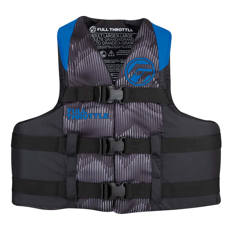 Full Throttle Adult Nylon Life Jacket - S-M - Blue-Black