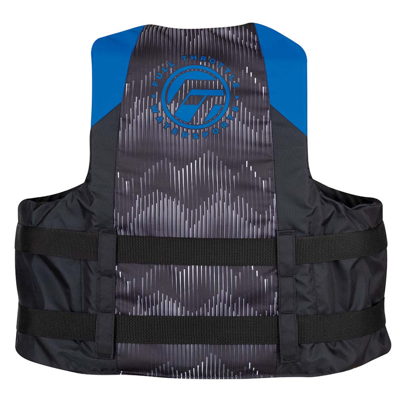 Full Throttle Adult Nylon Life Jacket - L-XL - Blue-Black