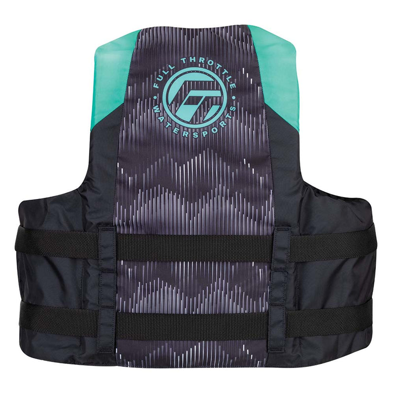 Full Throttle Adult Nylon Life Jacket - L-XL - Aqua-Black