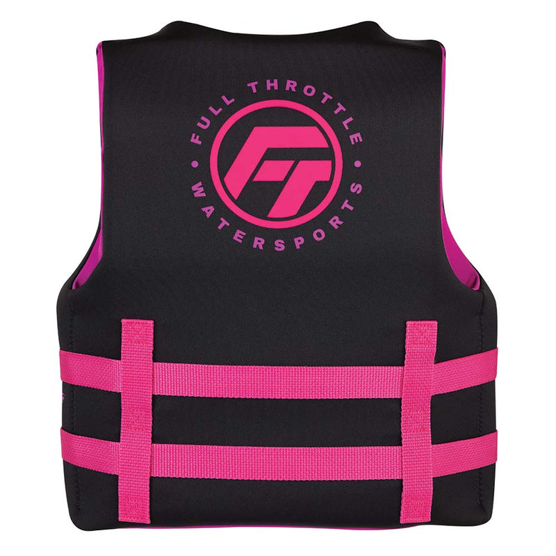 Full Throttle Youth Rapid-Dry Life Jacket - Pink-Black