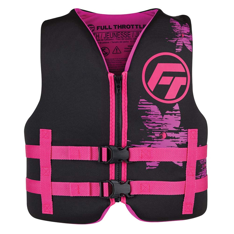 Full Throttle Youth Rapid-Dry Life Jacket - Pink-Black