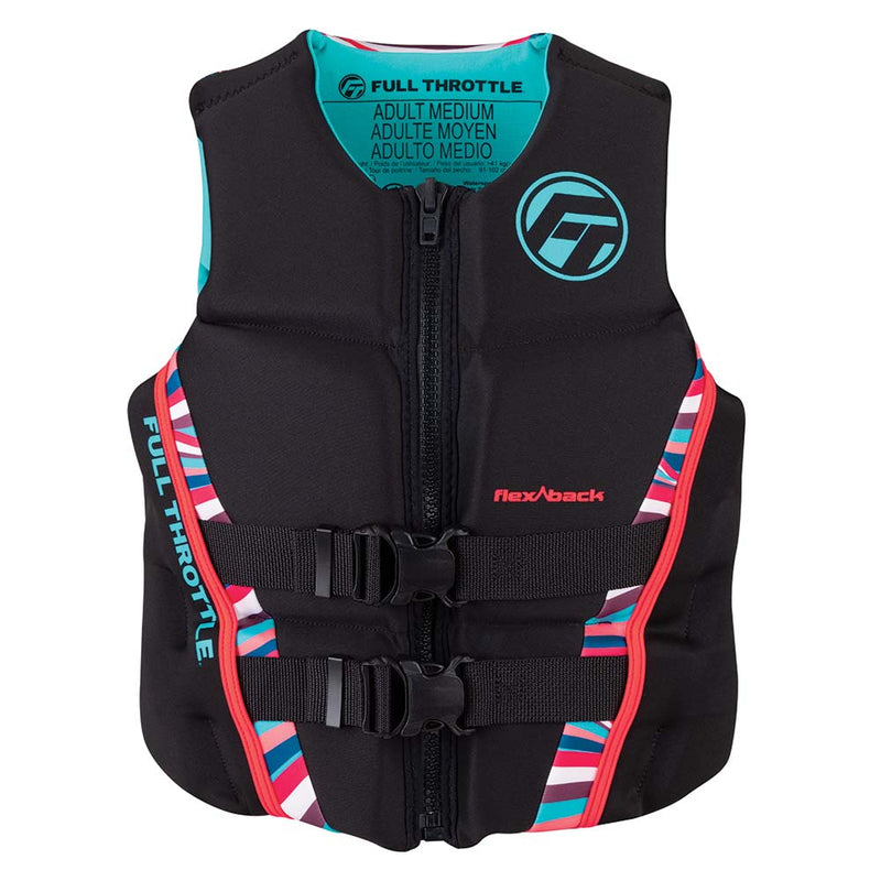 Full Throttle Women's Rapid-Dry Flex-Back Life Jacket - Women's XS - Pink-Black