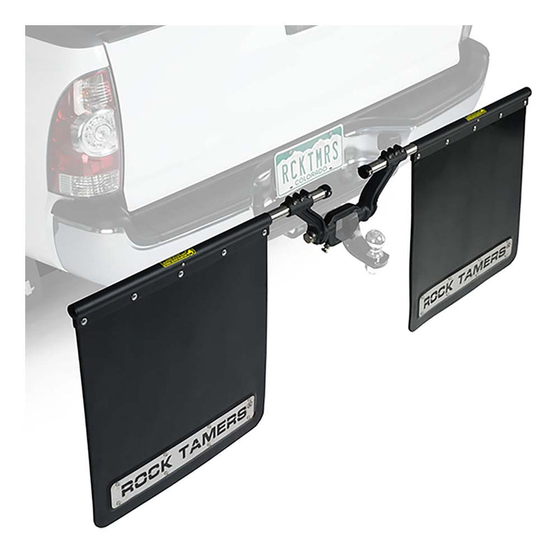 ROCK TAMERS 3" Hub Mudflap System - Matte Black-Stainless