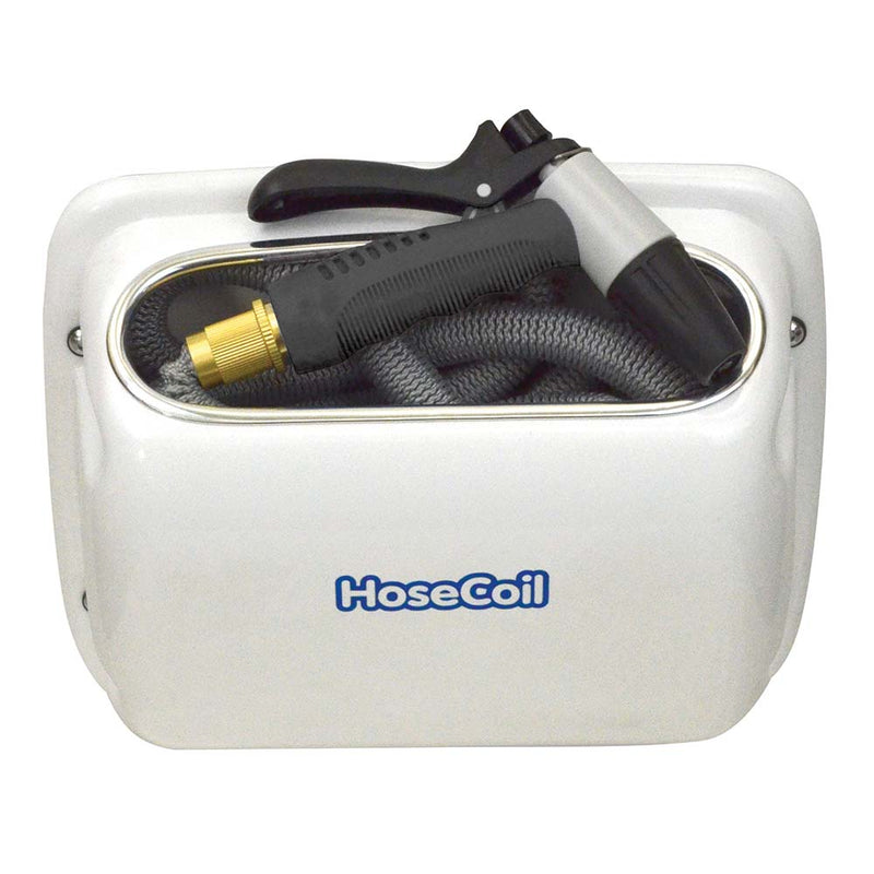 HoseCoil Side Mount Expandable Enclosure w-25′ Hose & Rubber Tip Nozzle