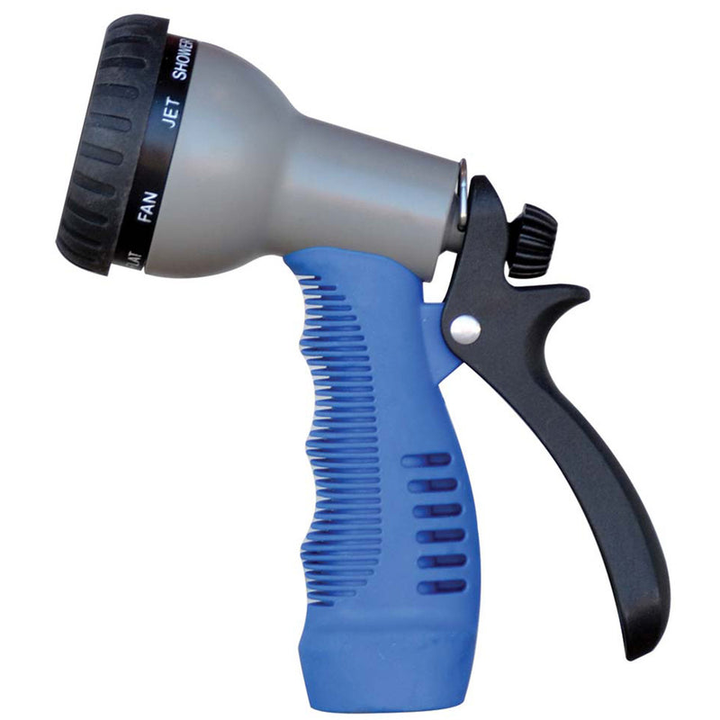 HoseCoil Rubber Tip Nozzle w-9 Pattern Adjustable Spray Head & Comfort Grip