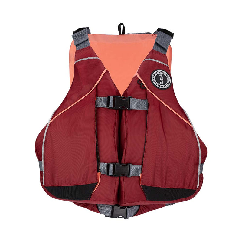 Mustang Women's Moxie Foam Vest - Merlot-Coral - Medium-Large