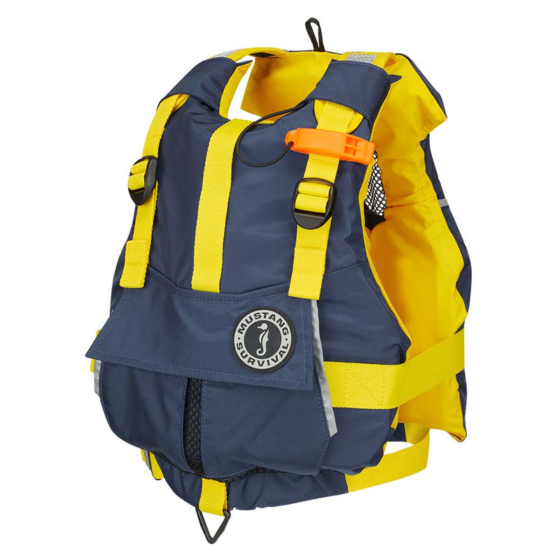 Mustang Youth Bobby Foam Vest - Yellow-Navy