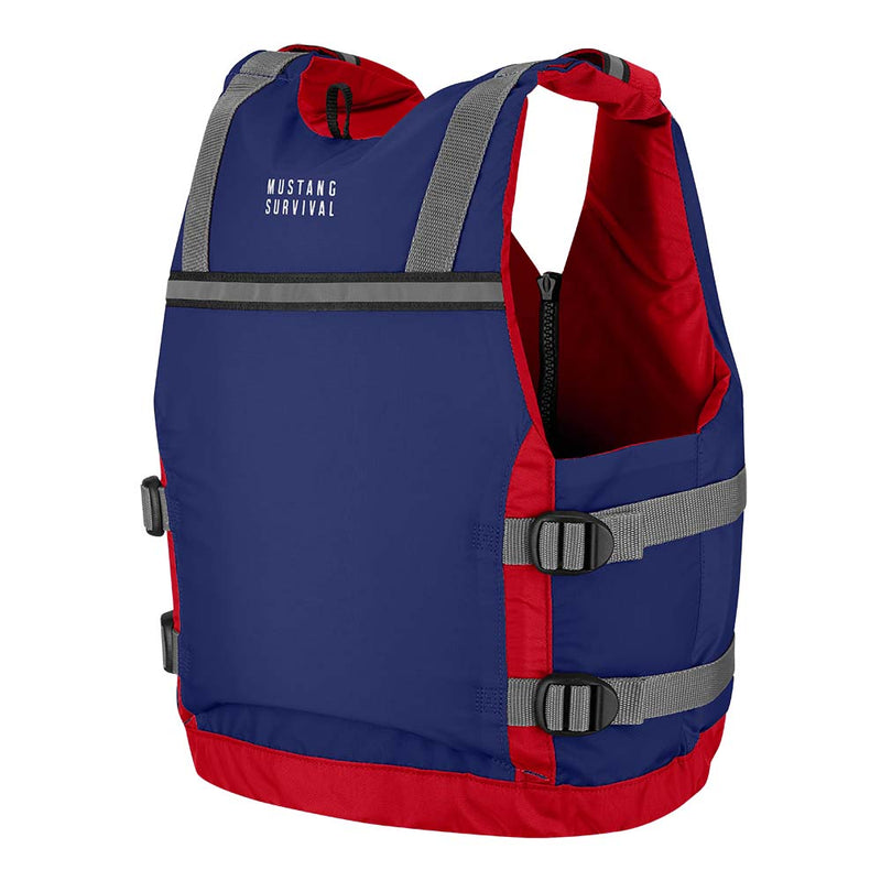 Mustang Youth Reflex Foam Vest - Navy Blue-Red