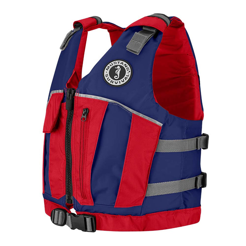 Mustang Youth Reflex Foam Vest - Navy Blue-Red