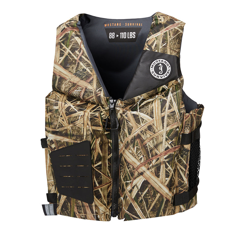 Mustang Rev Young Adult Foam Vest - Camo Mossy Oak-Shadow Grass Blades