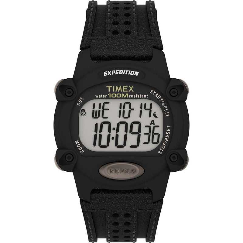 Timex Expedition Chrono 39mm Watch - Black Leather Strap