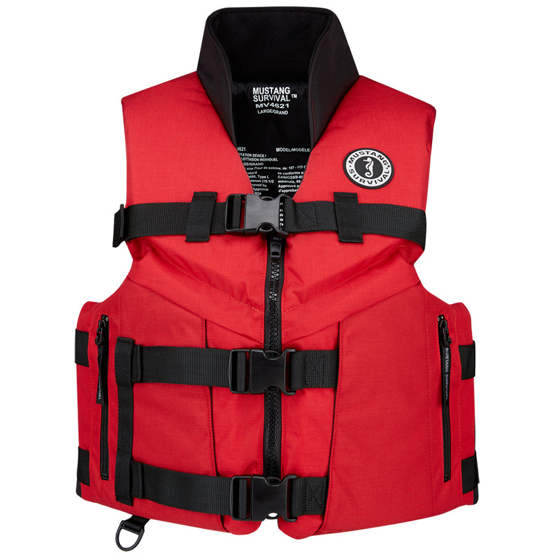 Mustang ACCEL 100 Fishing Foam Vest - Red-Black - Small