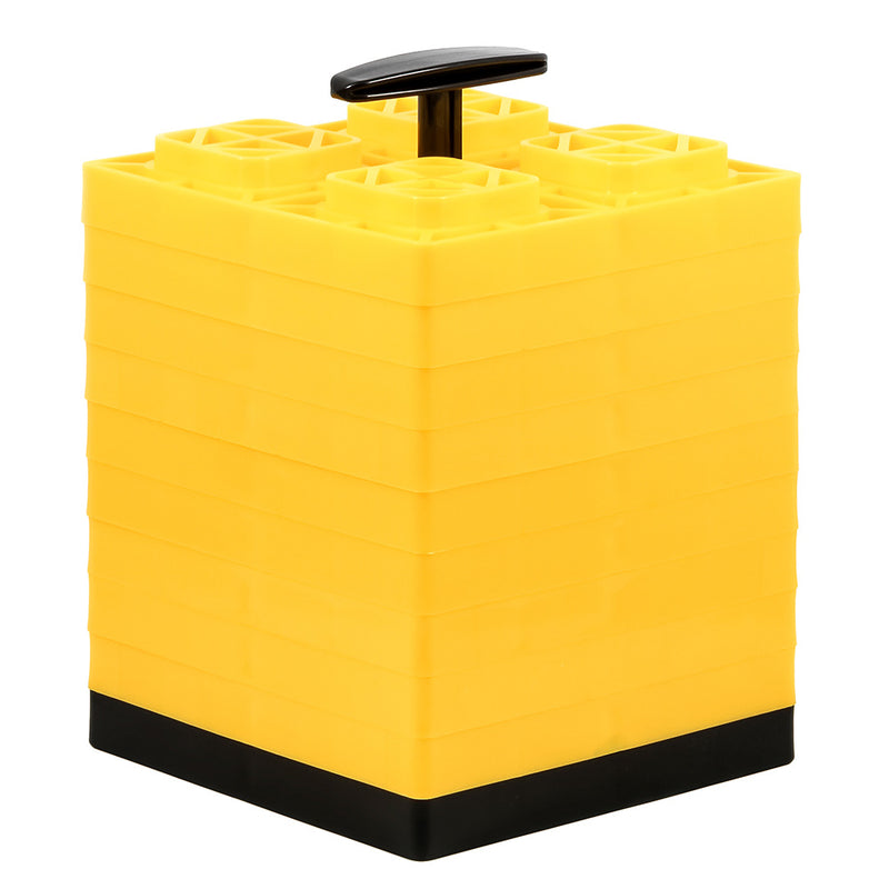 Camco FasTen Leveling Blocks w-T-Handle - 2x2 - Yellow *10-Pack