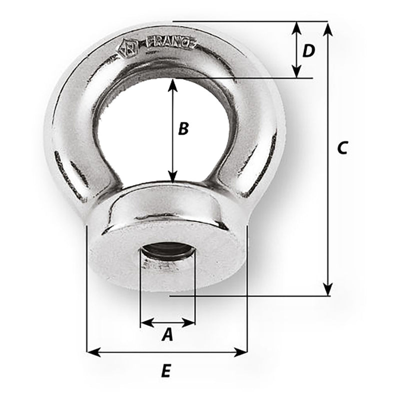 Wichard 1-4 Eye Nut - 1-2" Diameter