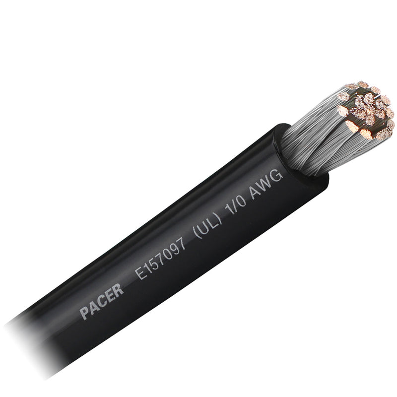 Pacer Black 1-0 AWG Battery Cable - Sold By The Foot