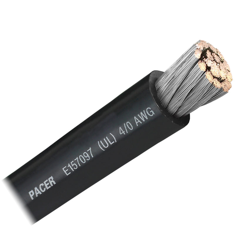 Pacer Black 4-0 AWG Battery Cable - Sold By The Foot