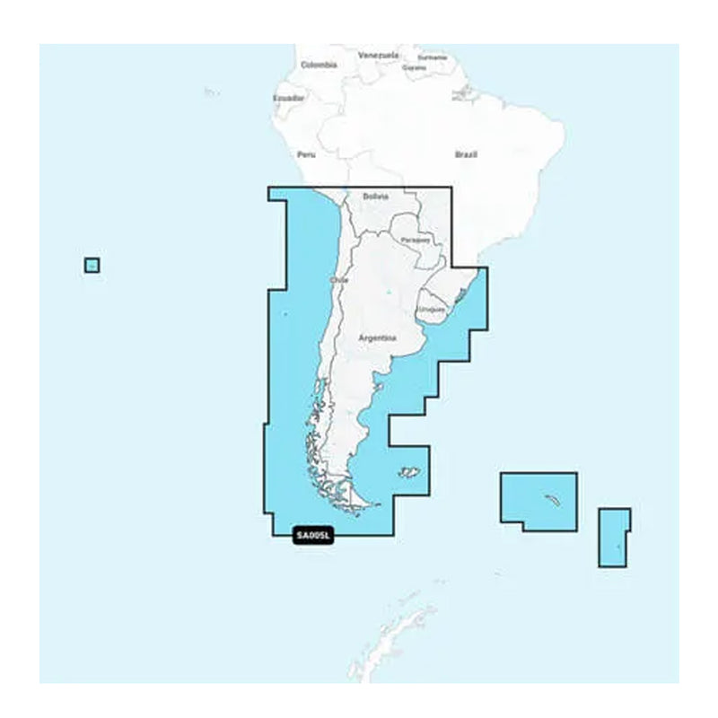 Garmin Navionics+™ NSSA005L - Chile, Argentina & Easter Island - Marine Charts